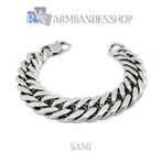 Rvs zilver staal sieraden heren armband RVS zilver, Verzenden, Nieuw, Zilver, Staal