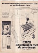 retro reclame 1980 Fam stofzuiger Maarssen vele extra's, Verzamelen, Retro, Overige typen, Ophalen of Verzenden