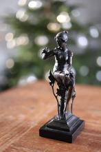 Art Nouveau beeld - brons, vrouw met vogel, Antiek en Kunst, Antiek | Koper en Brons, Ophalen, Brons