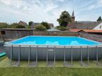 Groot intex zwembad 732x366x132 cm incl pomp,zout warmtepomp, 200 tot 300 cm, Zo goed als nieuw, 400 cm of meer, Rechthoekig