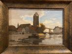 Gezicht op Oudewater Ype Wenning, Antiek en Kunst, Kunst | Schilderijen | Klassiek, Ophalen of Verzenden