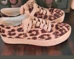 Costes luipaard canvas veter espadrilles 38, Verzenden, Beige, Zo goed als nieuw, Espadrilles of Moccasins