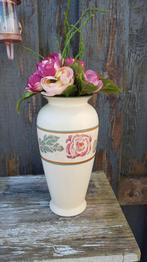 Vintage vaas, aardewerk, wit rozen. Scheurich, 575-22. 3A2, Antiek en Kunst, Ophalen of Verzenden