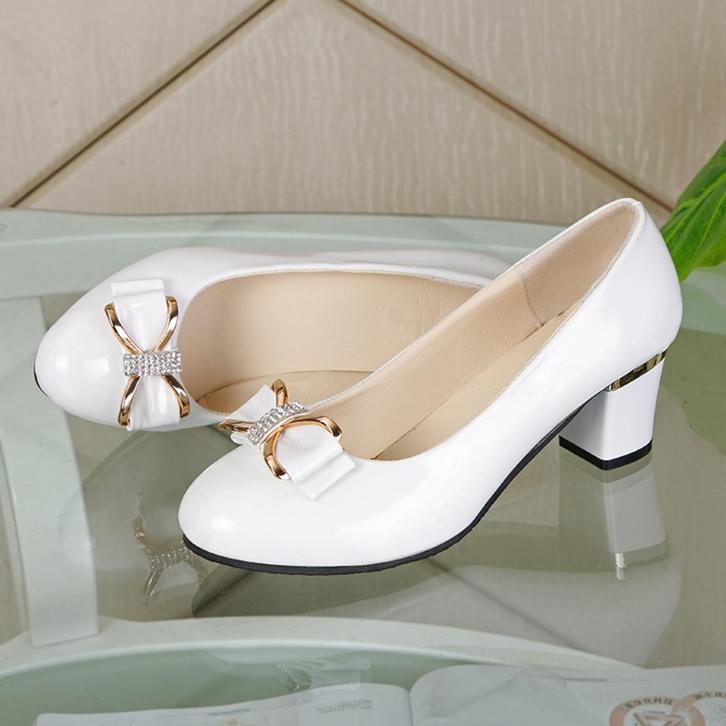 Witte lak pumps met strikje / dames vrouwen glimmende bling, Kleding | Dames, Schoenen, Nieuw, Pumps, Wit, Verzenden