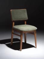 Design eetkamerstoel met groene bekleding – massief hout, Hout, Overige kleuren, Nieuw, Ophalen of Verzenden