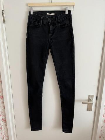 Levi's Black Denim Jeans - 710 Super Skinny (W28) 
