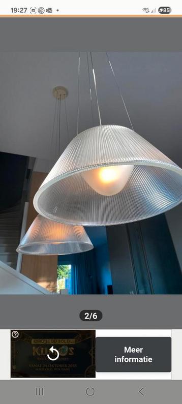 2 stuks Vintage Flos Romeo Hanglampen kompleet. beschikbaar voor biedingen