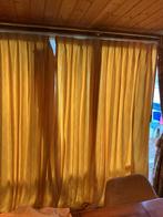 Gele jacquard viscose gordijnen met patroon, Ophalen of Verzenden, Zo goed als nieuw, 200 cm of meer