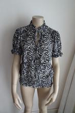 zebraprint top maat S van CL essentials, CL essentials, Zwart, Korte mouw, Gedragen