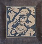 Oswald Wenckebach houtsnede "Isaac Zegent Jacob", gesigneerd, Antiek en Kunst, Ophalen