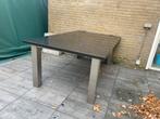 Tafel rvs graniet 200 120 cm zwart/goud binnen of buiten, Tuin en Terras, Tuintafels, Ophalen of Verzenden, Zo goed als nieuw