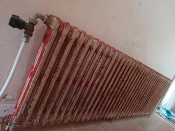 Gietijzeren 2 kolomsradiator, vintage, opknapper, 180x60x7cm beschikbaar voor biedingen