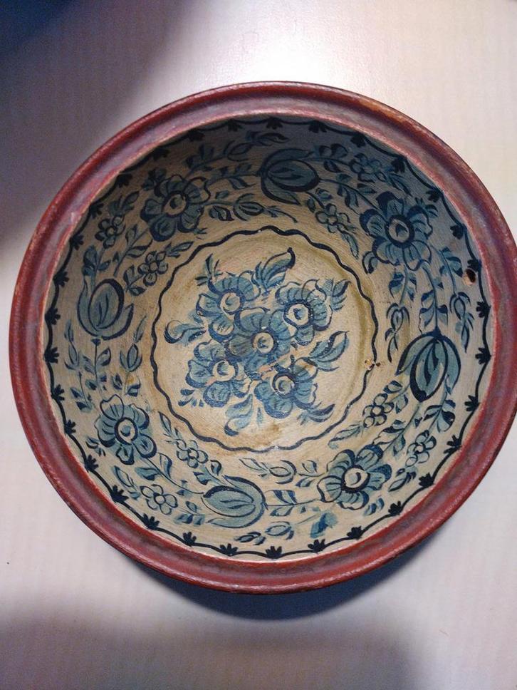 Hindeloopen Houten Schaaltje diameter 14 cm, Antiek en Kunst, Antiek | Schalen, Ophalen of Verzenden