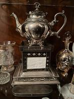 Theepot met brander antiek, Antiek en Kunst, Antiek | Tin, Ophalen of Verzenden