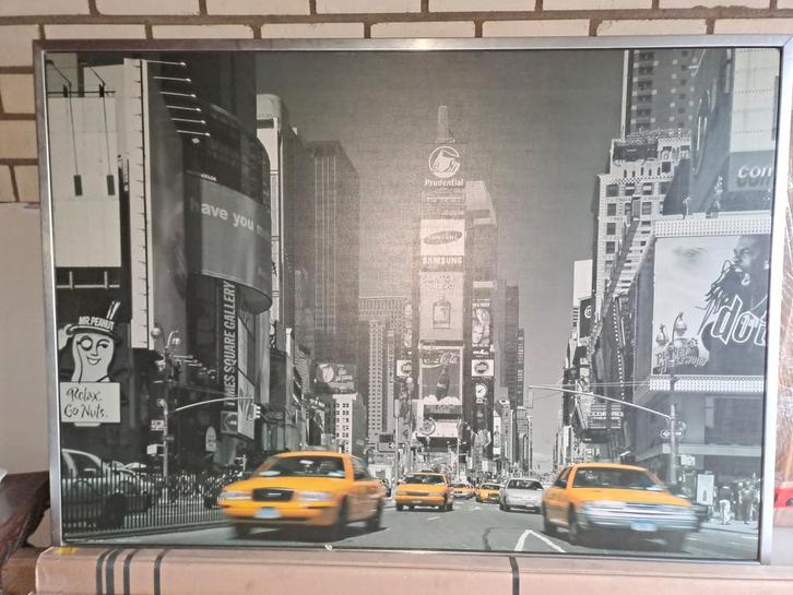 Mooie canvas wanddecoratie New York Time Square, Huis en Inrichting, Woonaccessoires | Schilderijen, Tekeningen en Foto's, Zo goed als nieuw