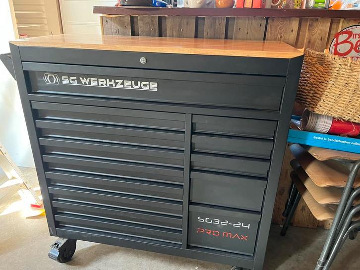 Pro Max SG32-24 gereedschapwagen nieuw SG Werkzeuge 344 sts., Doe-het-zelf en Verbouw, Gereedschapskisten, Nieuw, Gevuld, Ophalen
