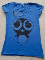 T-shirt aloha disney maat xs blauw geel pinguin shirt dames, Korte mouw, Maat 34 (XS) of kleiner, Gedragen, Verzenden