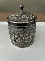 Verzilverd potje met deksel, Antiek en Kunst, Antiek | Goud en Zilver, Ophalen of Verzenden