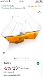 Design Whiskyglazen van ThumbsUp! 2 stuks nieuw, Nieuw, Overige typen, Ophalen of Verzenden