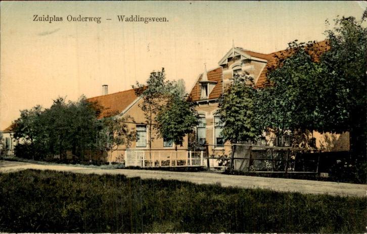 Waddinxveen - Zuidplas Onderweg, Verzamelen, Ansichtkaarten | Nederland, Gelopen, Zuid-Holland, Voor 1920, Ophalen of Verzenden