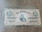Amerikaanse Confederatie 50 dollar bankbiljet 1864, Ophalen of Verzenden, Noord-Amerika