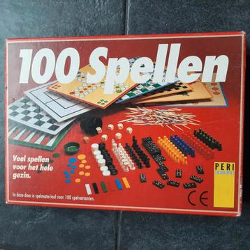 Spellendoos met materiaal voor 100 spelvarianten, z.g.a.n. beschikbaar voor biedingen