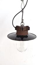 Vintage stallamp emaille lamp glazen stolp, Ophalen of Verzenden, Gebruikt, Minder dan 50 cm