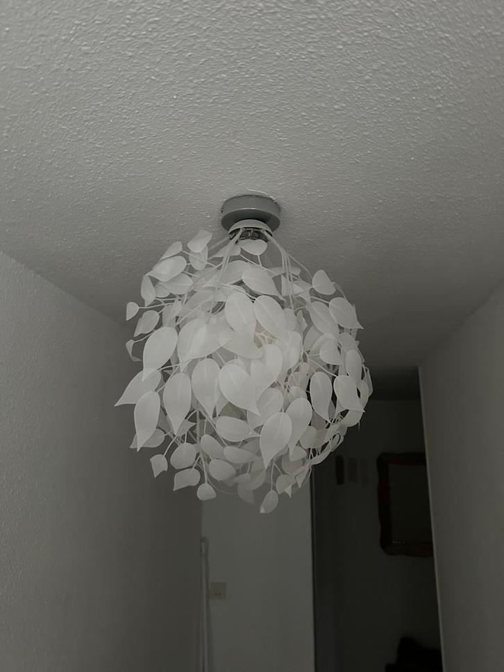 Blaadjes plafondlamp, Huis en Inrichting, Lampen | Plafondlampen, Zo goed als nieuw, Kunststof, Stof, Ophalen of Verzenden