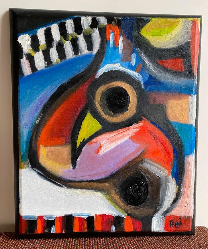 Frank van Schaik - Burung-vogel, 1998, Antiek en Kunst, Kunst | Schilderijen | Modern, Ophalen of Verzenden