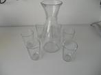 Karaf met 6 glazen, Ophalen of Verzenden, Glas, Overige stijlen, Glas of Glazen