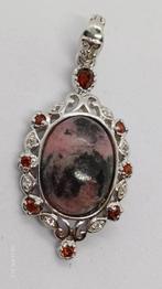 Zilveren Hanger Granaat Rhodoniet 925, Sieraden, Tassen en Uiterlijk, Kettingen, Nieuw, Ophalen of Verzenden, Met edelsteen, Zilver