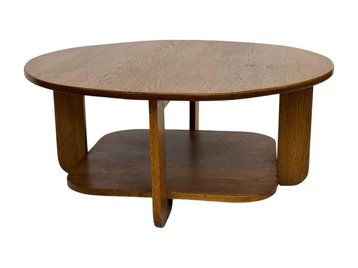 Art Deco salontafel eiken design minimalist jaren 50, Huis en Inrichting, Tafels | Salontafels, Gebruikt, Minder dan 50 cm, 50 tot 100 cm