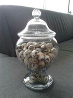 Glazen voorraadpot gevuld met kwarteleieren in Nieuwstaat!, Huis en Inrichting, Woonaccessoires | Overige, Ophalen, Zo goed als nieuw