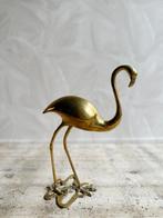 Vintage messing gouden XL flamingo beeld, Ophalen of Verzenden, Gebruikt, Dier
