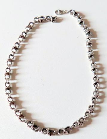 Koopje! Zilveren massieve dubbele achtjes ketting,CASA, incl beschikbaar voor biedingen
