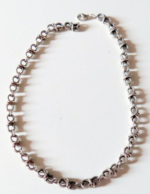 Koopje! Zilveren massieve dubbele achtjes ketting,CASA, incl, Sieraden, Tassen en Uiterlijk, Kettingen, Zo goed als nieuw, Zilver