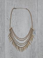 Chunky Statement Ketting Goudkleurig Punk Spikes Pegels, Overige materialen, Verzenden, Goud, Verstelbaar