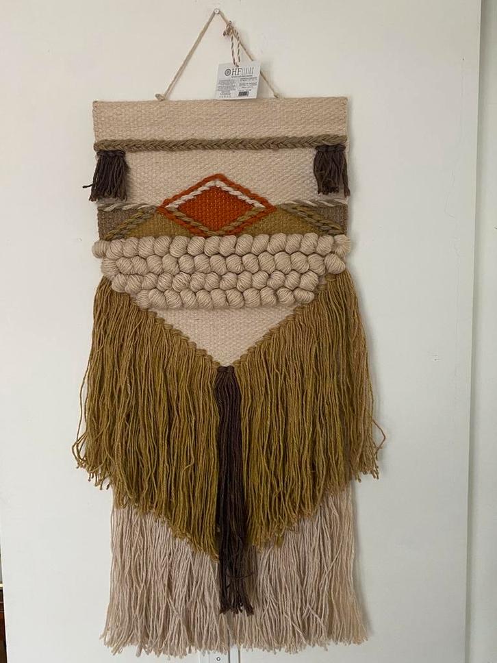 Retro chiq geknoopt macramé wandkleed, Huis en Inrichting, Woonaccessoires | Wanddecoraties, Zo goed als nieuw, Ophalen