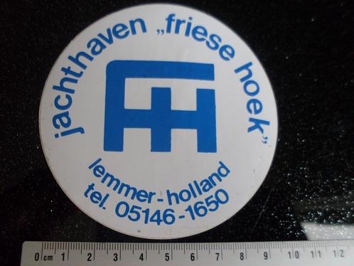 sticker friese hoek jachthaven logo FH lemmer, Verzamelen, Stickers, Zo goed als nieuw, Bedrijf of Vereniging, Verzenden