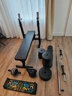 Fitness set, bankje, dumbells, gewichten, Sport en Fitness, Fitnessmaterialen, Ophalen, Fitnessbank