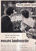Retro reclame 1959 Philips bandrecorder orkest, Verzamelen, Ophalen of Verzenden