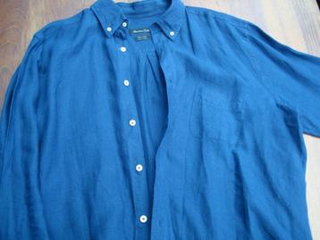 Heren Massimo Dutti linnen shirt blauw XXL zgan beschikbaar voor biedingen