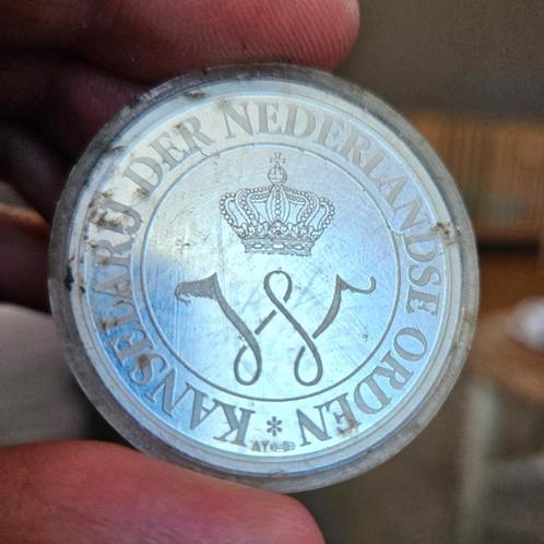 Zilveren Munt Willem Bodemvondst Militaire onderscheiding RR, Postzegels en Munten, Munten | Nederland, Koningin Wilhelmina, Zilver