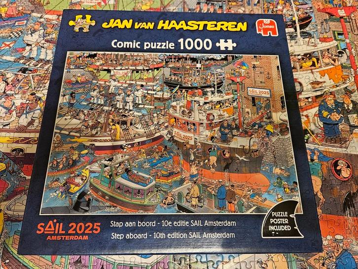 Jan van haasteren puzzel Stap aan boord Sail 2025, Hobby en Vrije tijd, Denksport en Puzzels, Zo goed als nieuw, Legpuzzel, 500 t/m 1500 stukjes
