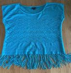 Z.G.A.N blauw t'shirt met franjes, Maat 38/40 (M), Blauw, Ophalen of Verzenden, Zo goed als nieuw