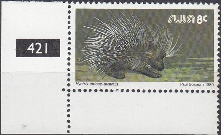 Zuid-West-Afrika (Namibië) - 1980 - Fauna - Stekelvarken, Postzegels en Munten, Postzegels | Afrika, Postfris, Overige landen