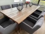 Eetkamertafel en eetkamerstoelen (ook los te koop), Ophalen, Gebruikt, 8 stoelen of meer