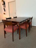Fristho Palissander Eettafel + 5 Stoelen - Vintage Jaren 60, Ophalen, Gebruikt, 50 tot 100 cm, Vijf personen of meer