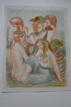 Kees Andrea Mooie Litho Baadsters 1 schildersprent 1947 SP4, Antiek en Kunst, Kunst | Litho's en Zeefdrukken, Verzenden