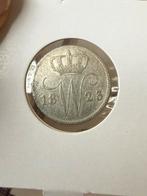 Kwartje 1823B Willem I overslag, Zilver, 25 cent, Ophalen of Verzenden, Koning Willem I